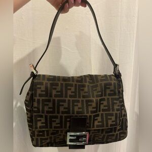Fendi mamma baguette cloth handbag